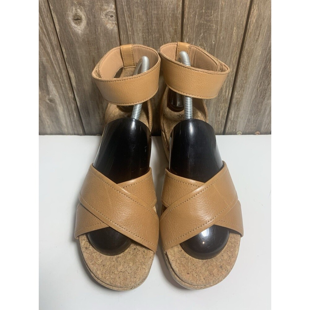 Johnston & Murphy Gigi Cross-Band Sandal Women’s Shoe Size 8.5 Tan Calfskin - Picture 2 of 9